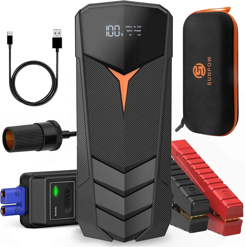 SUNPOW Lithium Jump Starter Battery Pack 2000A Peak 20000mAh